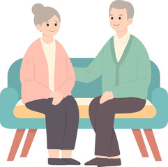 Fototapeta premium Daily Life of Elderly with Caregiver – Home Support Scene