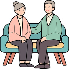 Fototapeta premium Daily Life of Elderly with Caregiver – Home Support Scene
