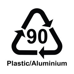 Composites recycling symbol 90 , Composites recycling code 90 , vector illustration