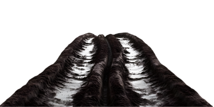 Realistic 3D Illustration Of Dirt Road Trail on Black Background - Powered by Adobe