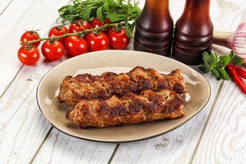 Chicken kebab minced meat and spices
