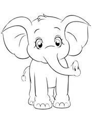 elephant cartoon coloring page