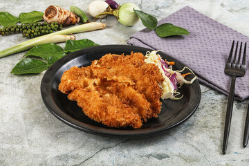Tonkatsu fried cutlet with cabbage
