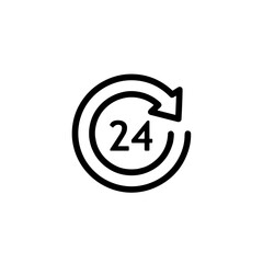 24-Hour Service Icon Illustrating Continuous Availability  