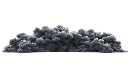 Realistic Black Smoke Cloud Abstract Illustration With Transparent Background