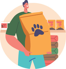 Man buying food for pet