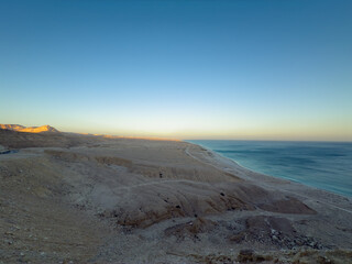 Viewpoint Ash Shuwamiyah on the dramatic never ending sandy coast of Southern Oman