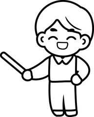 Flat Design Teacher Character Illustration