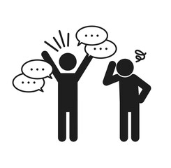 一方的に会話をしているピクトグラムイラスト