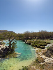 Wadi Darbat waterfalls in the Dhofar region, Salalah, Southern Oman