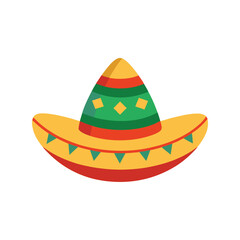 Mexican Sombrero Vector Illustration — Traditional Hat with Decorative Patterns for Cinco de Mayo Celebration