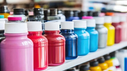 Vibrant Plastic Medicine Bottles on White Background