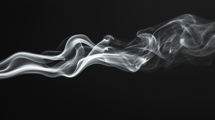 Flowing smoke art black background abstract imagery minimalist style close-up ethereal aesthetics