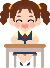 Flat Design Child Faces for Educational Materials