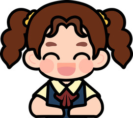 Flat Design Child Faces for Educational Materials