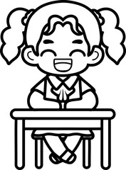 Flat Design Child Faces for Educational Materials