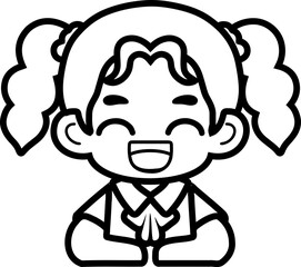 Flat Design Child Faces for Educational Materials