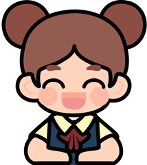 Flat Design Child Faces for Educational Materials