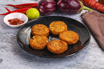 Fried potato crispy golden hash brown