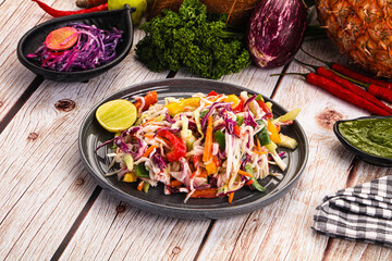 Fresh crab salad with cabbage