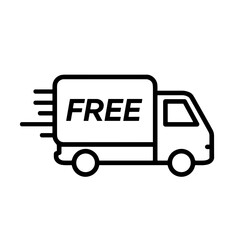 Delivery truck with free shipping concept in minimalist style  
