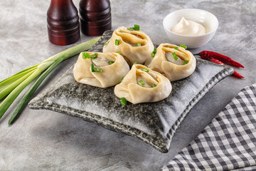 Uzbek cuisine - staffed Manti with meat