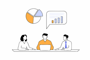 Clean vector showing a rising bar chart with an upward arrow and gold coin stacks, isolated on a white background with generous negative space below and to the left. Flat and minimalistic style