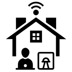 Work from Home Laptop Icon for Corporate Remote Work Business icons Vector Illustration