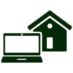 Laptop for Home Office Icon for Remote Workstation Design Business icons Vector Illustration