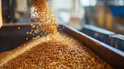 Grain Pellets Filling a Container