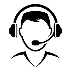 Customer Support Icon Headset Business Icons Vector Illustration