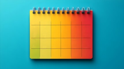 Colorful Spiral Bound Calendar Illustration