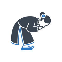 Bowing woman icon