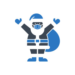 Santa with mask icon