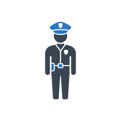 Police officer standing icon