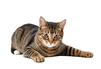 cat isolated on transparent background, cutout style