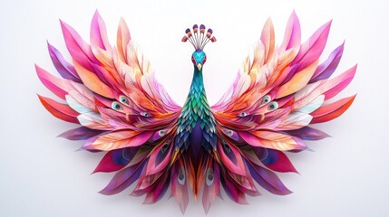 Obraz premium Colorful paper peacock design