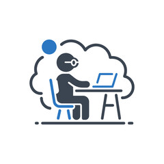 Working from Cloud Icon