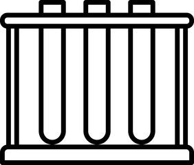 Test tube rack line drawing. Test tube rack transparent PNG. Test tube rack outline. Test tube rack symbol. Laboratory equipment PNG. Science apparatus.