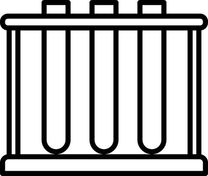 Test tube rack line drawing. Test tube rack transparent PNG. Test tube rack outline. Test tube rack symbol. Laboratory equipment PNG. Science apparatus.