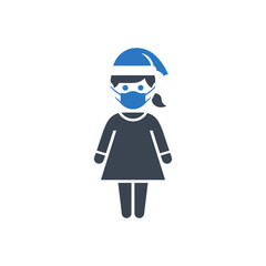 Girl with Mask and Hat Icon