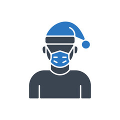 Man with Mask and Hat Icon
