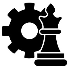 Business Strategy Icon Chess or Puzzle for Team Leadership and Corporate Decisions Business icons Vector Illustration