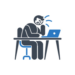 Stressed Computer User Icon