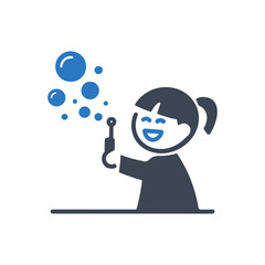 Child Blowing Bubbles Icon