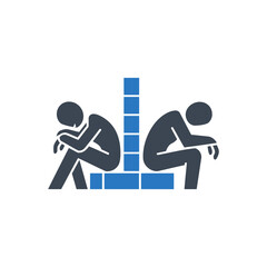 Relationship Separation Barrier Icon
