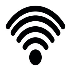 3D Wi-Fi symbol icon representing wireless internet connection and network signal