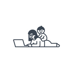 Working Mother Laptop Icon