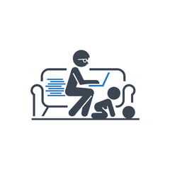 Work Children Multitasking Icon