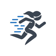 Female Runner Speed Icon